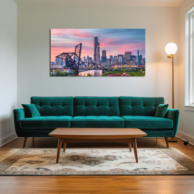 AUTO-MOCKUP ROOM | Chicago Skyline at Twilight