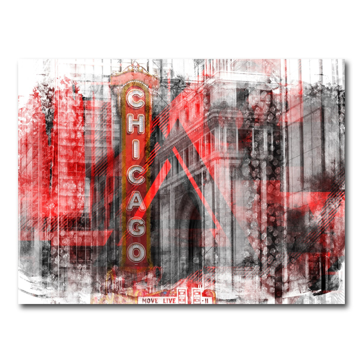 AUTO-MOCKUP WHITE | Chicago _ Geometric Mix No. 4 | 1 Piece | Gallery Wrap Canvas | group=4x3