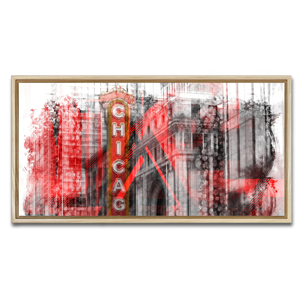 AUTO-MOCKUP WHITE | Chicago _ Geometric Mix No. 4 | 1 Piece | Natural Framed Canvas | group=2x1