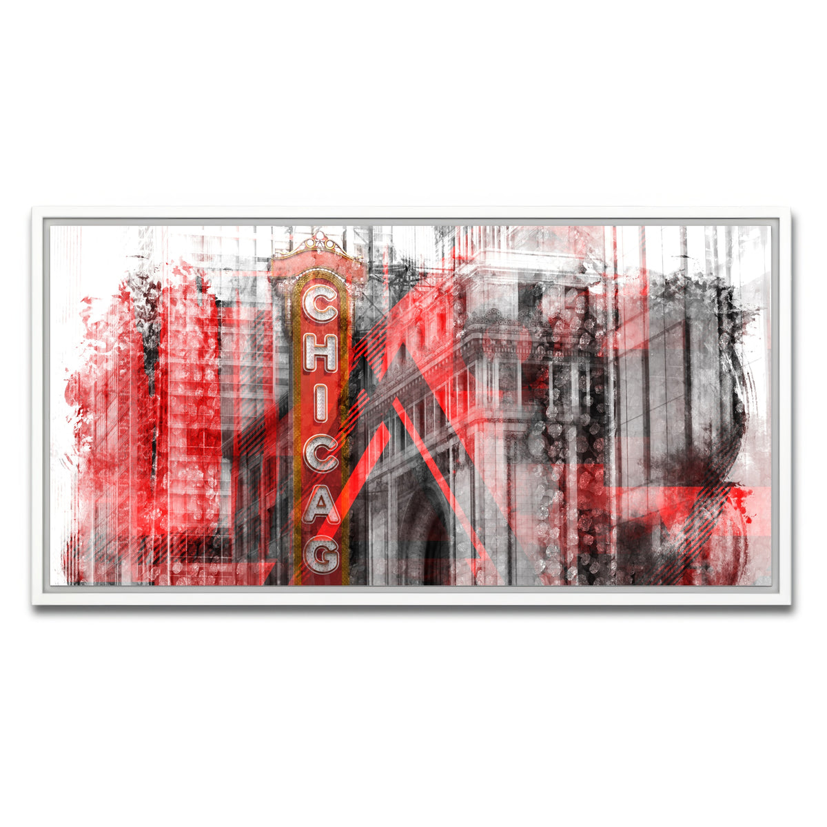 AUTO-MOCKUP WHITE | Chicago _ Geometric Mix No. 4 | 1 Piece | White Framed Canvas | group=2x1