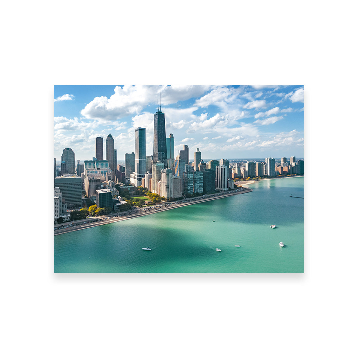 Chicago Skyline Aerial Wall Art