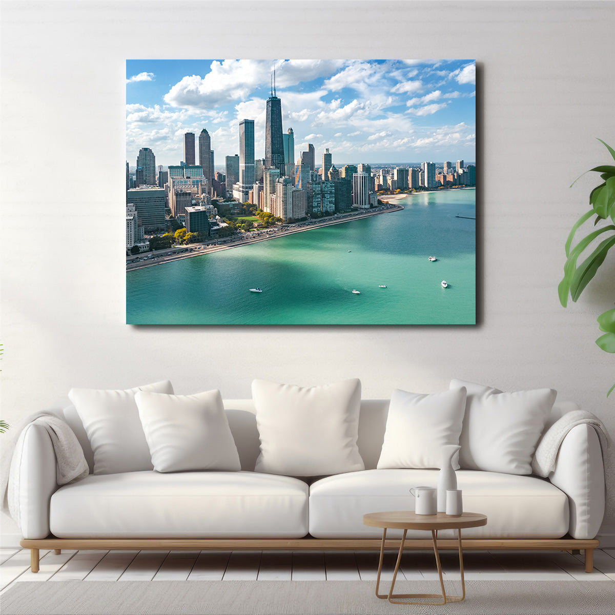 Chicago Skyline Aerial Wall Art