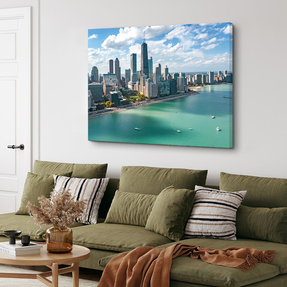 Chicago Skyline Aerial Wall Art