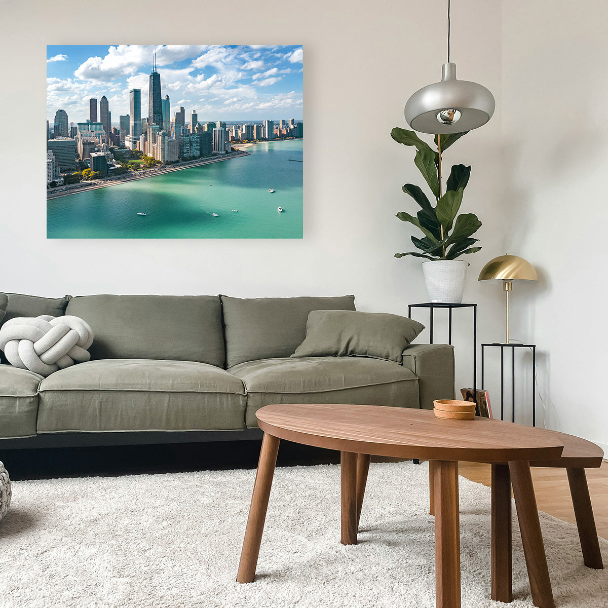 Chicago Skyline Aerial Wall Art