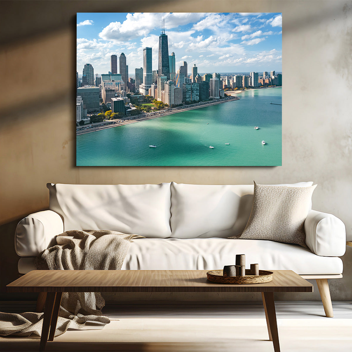 Chicago Skyline Aerial Wall Art