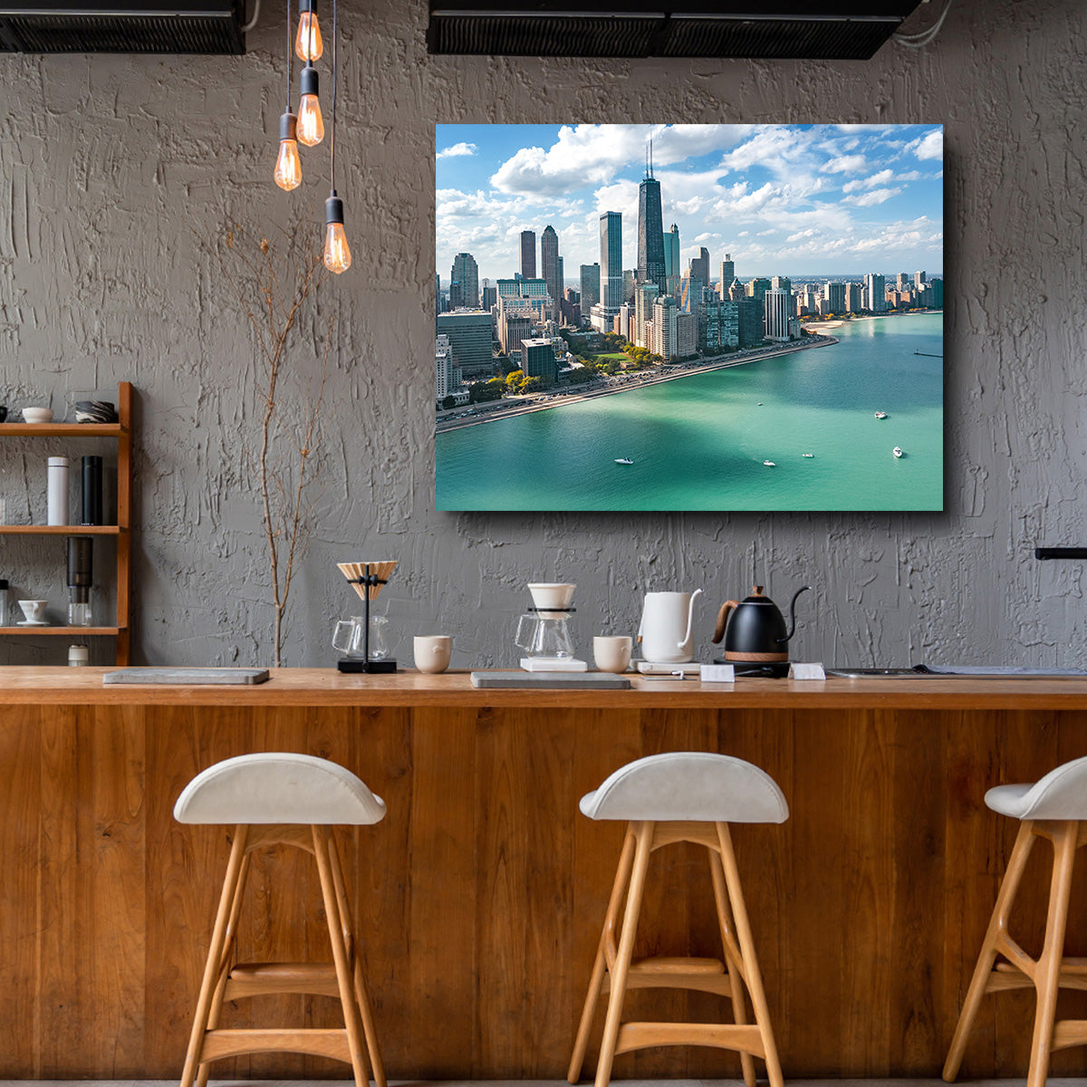 Chicago Skyline Aerial Wall Art