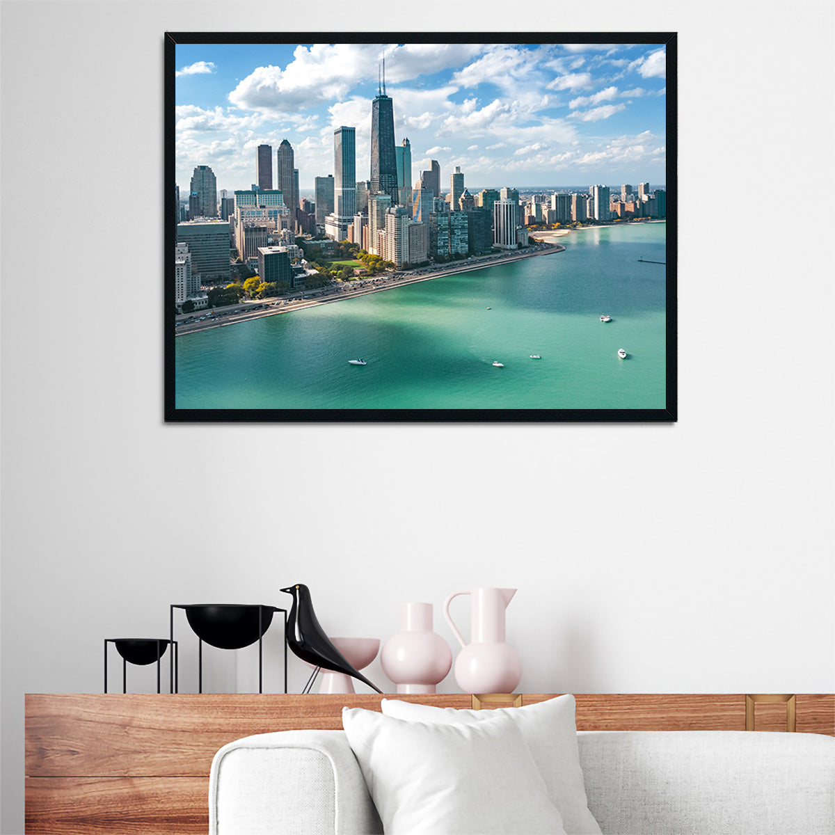 Chicago Skyline Aerial Wall Art