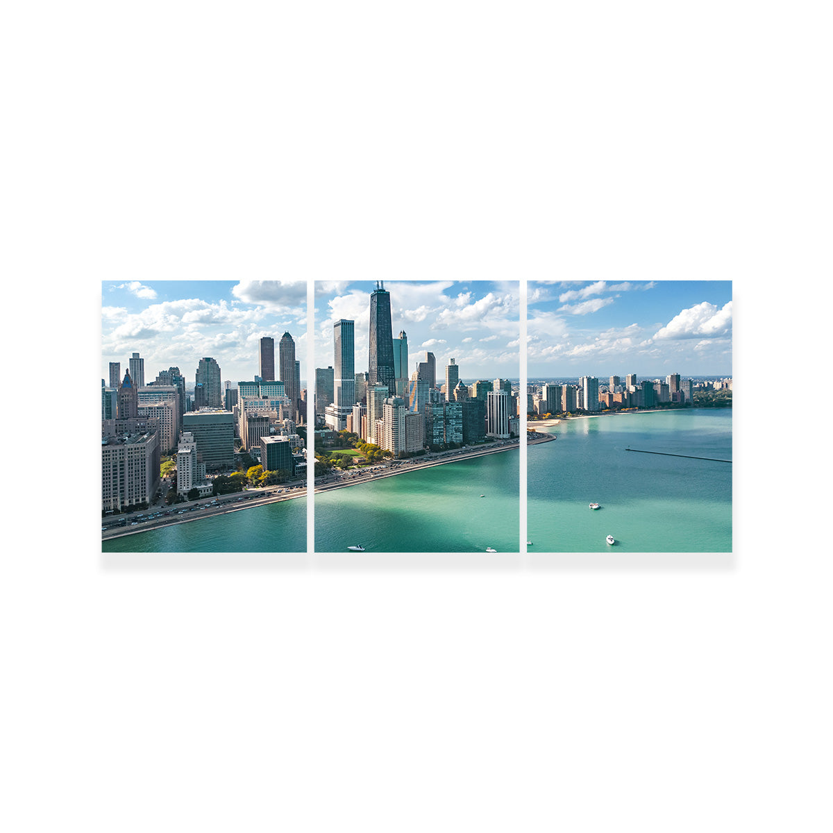 Chicago Skyline Aerial Wall Art