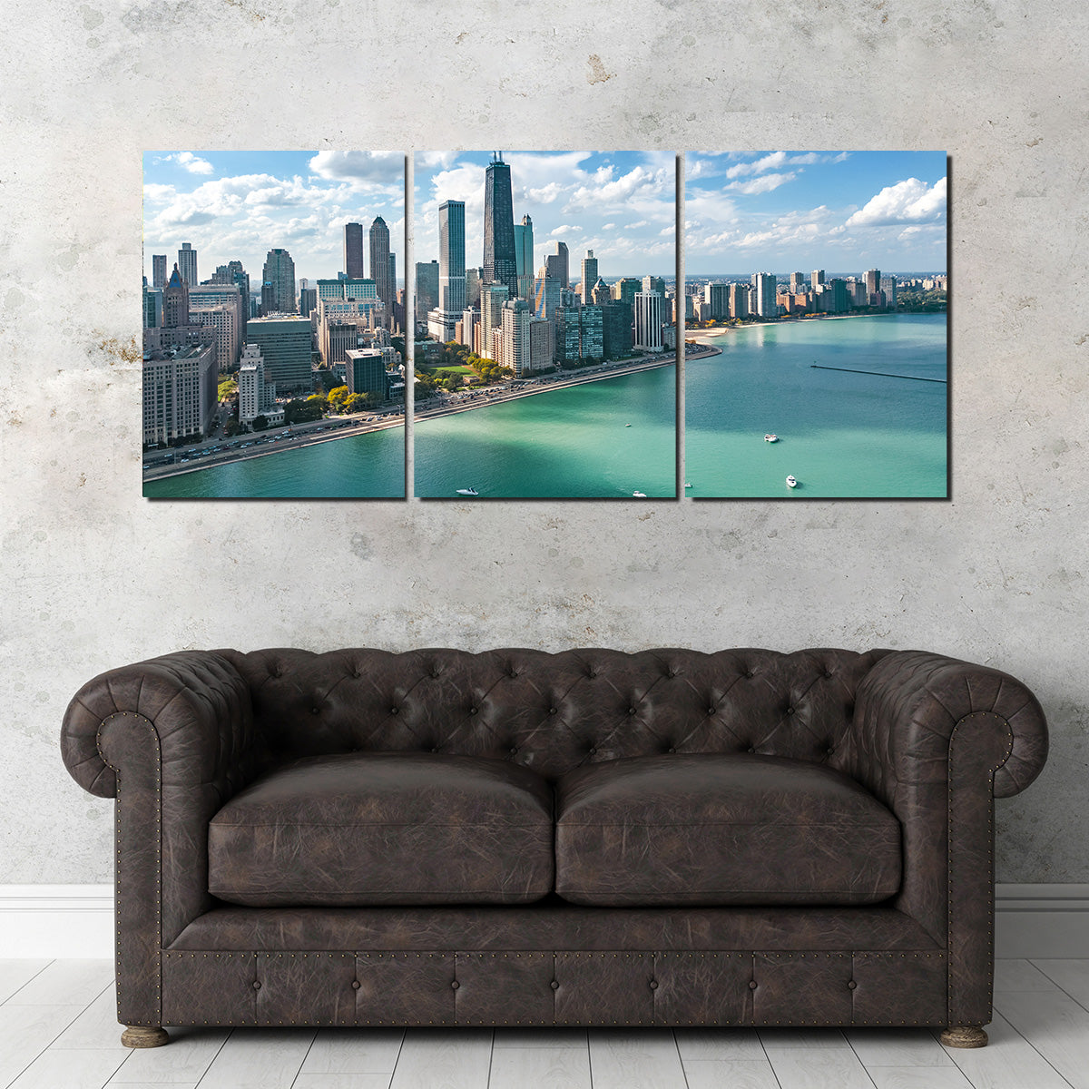 Chicago Skyline Aerial Wall Art