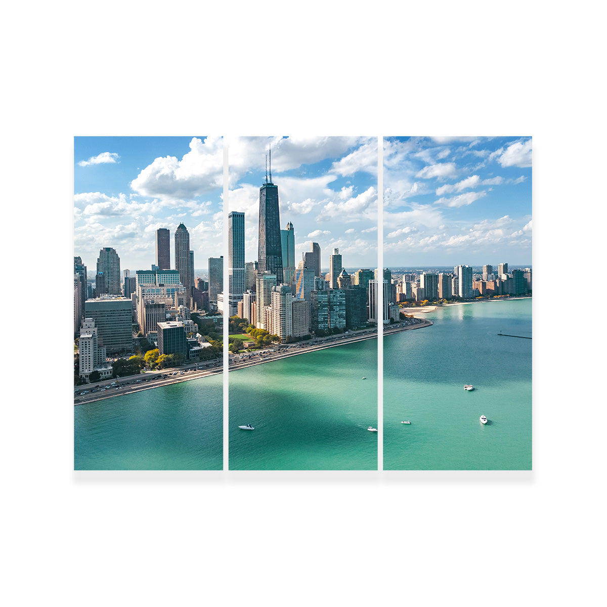 Chicago Skyline Aerial Wall Art