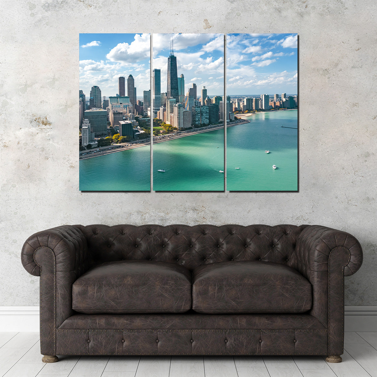 Chicago Skyline Aerial Wall Art