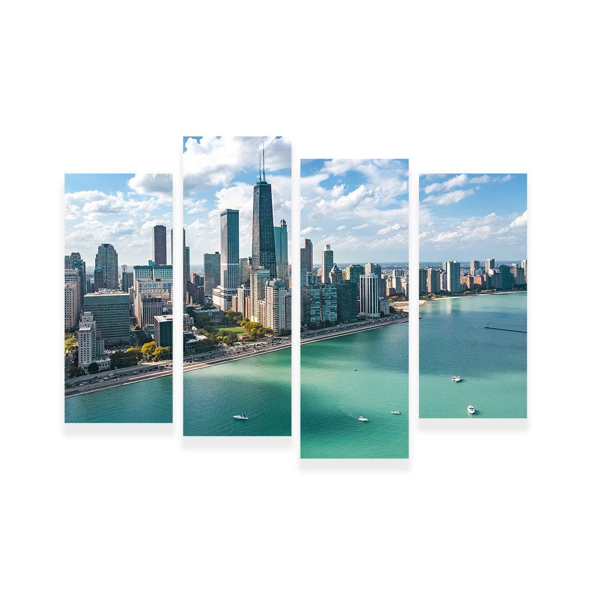 Chicago Skyline Aerial Wall Art