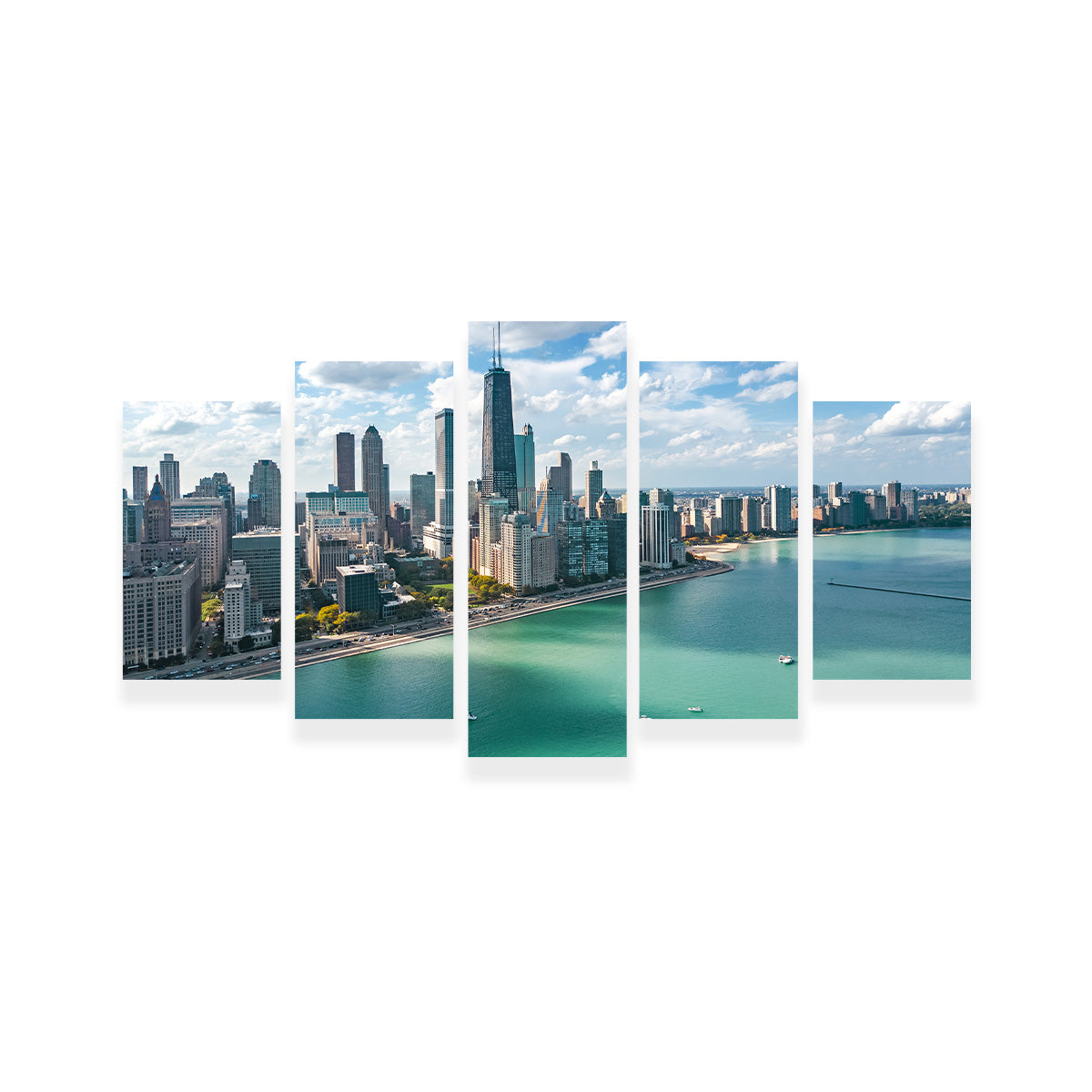 Chicago Skyline Aerial Wall Art