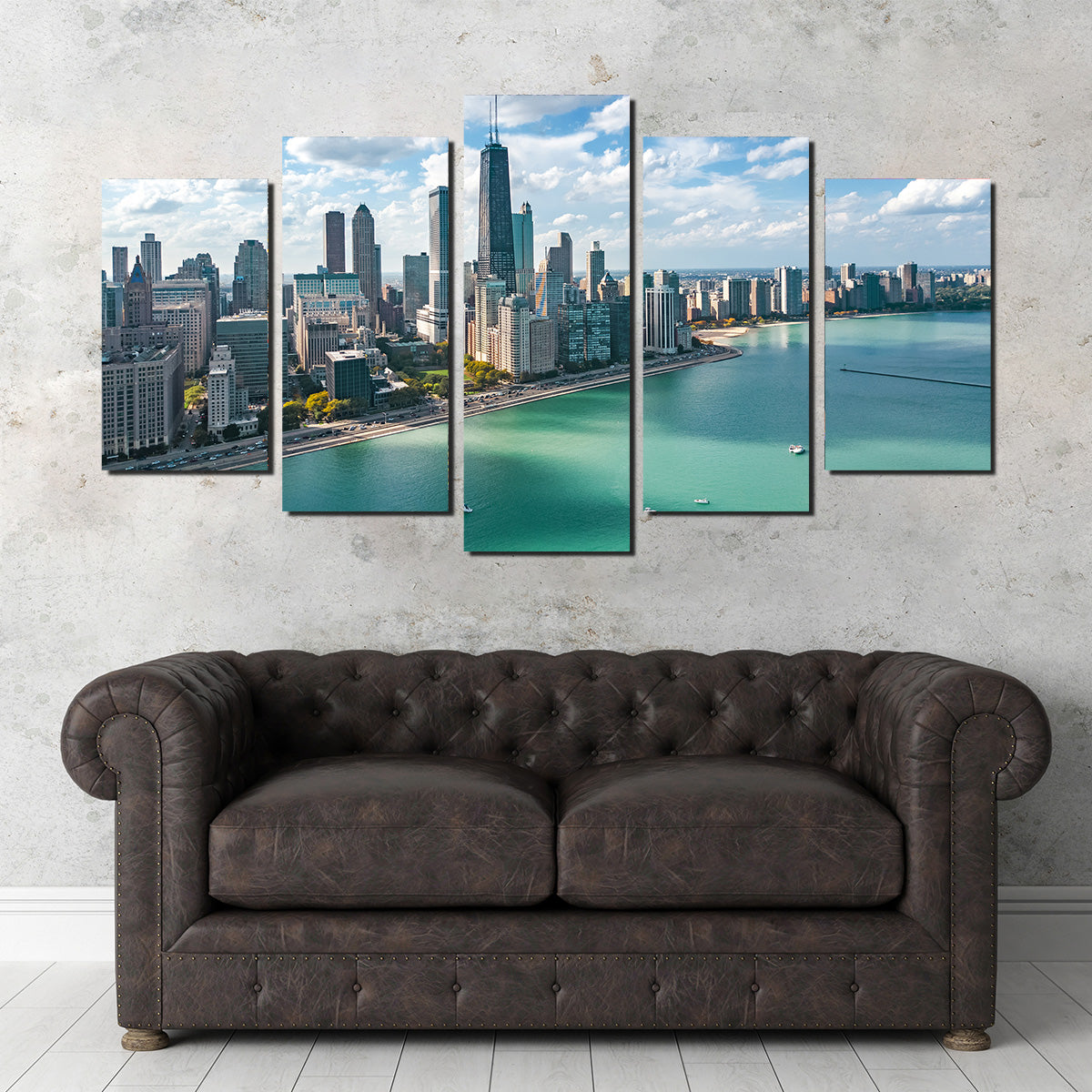 Chicago Skyline Aerial Wall Art