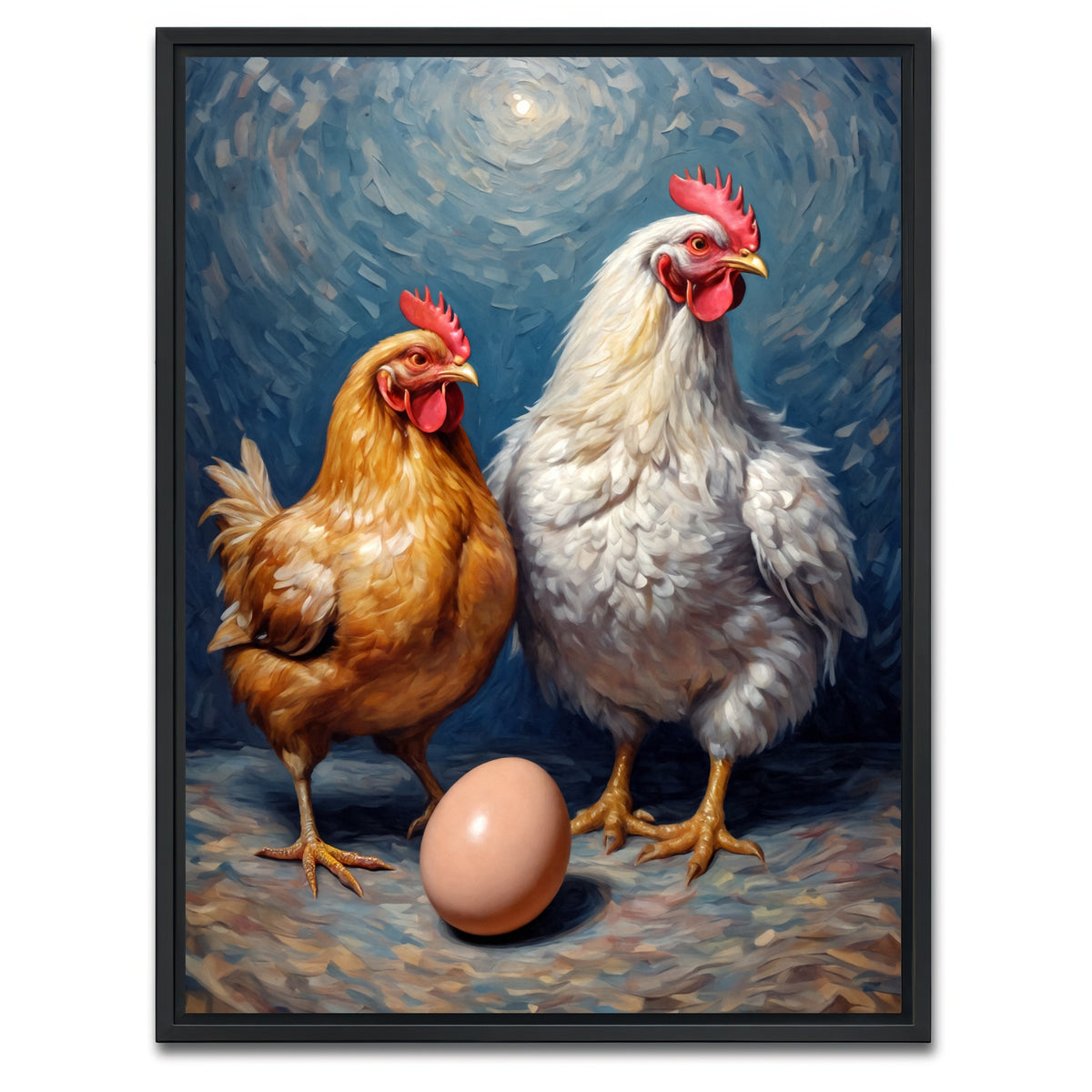 AUTO-MOCKUP WHITE | Chickens and Egg | 1 Piece | Black Framed Canvas | group=3x4