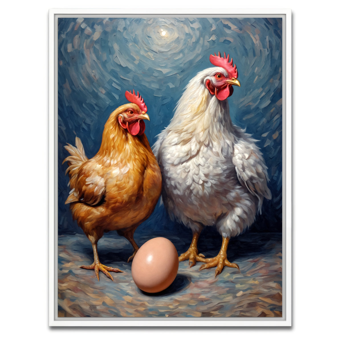 AUTO-MOCKUP WHITE | Chickens and Egg | 1 Piece | White Framed Canvas | group=3x4