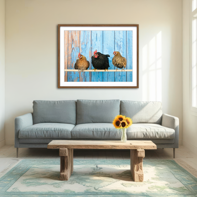 AUTO-MOCKUP ROOM | Chickens in Henhouse Wall Art