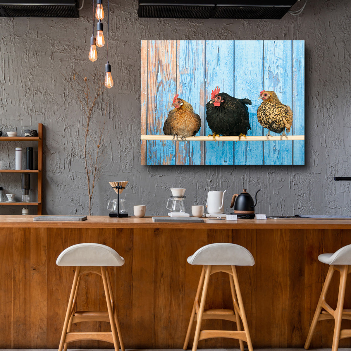 Chickens in Henhouse Wall Art