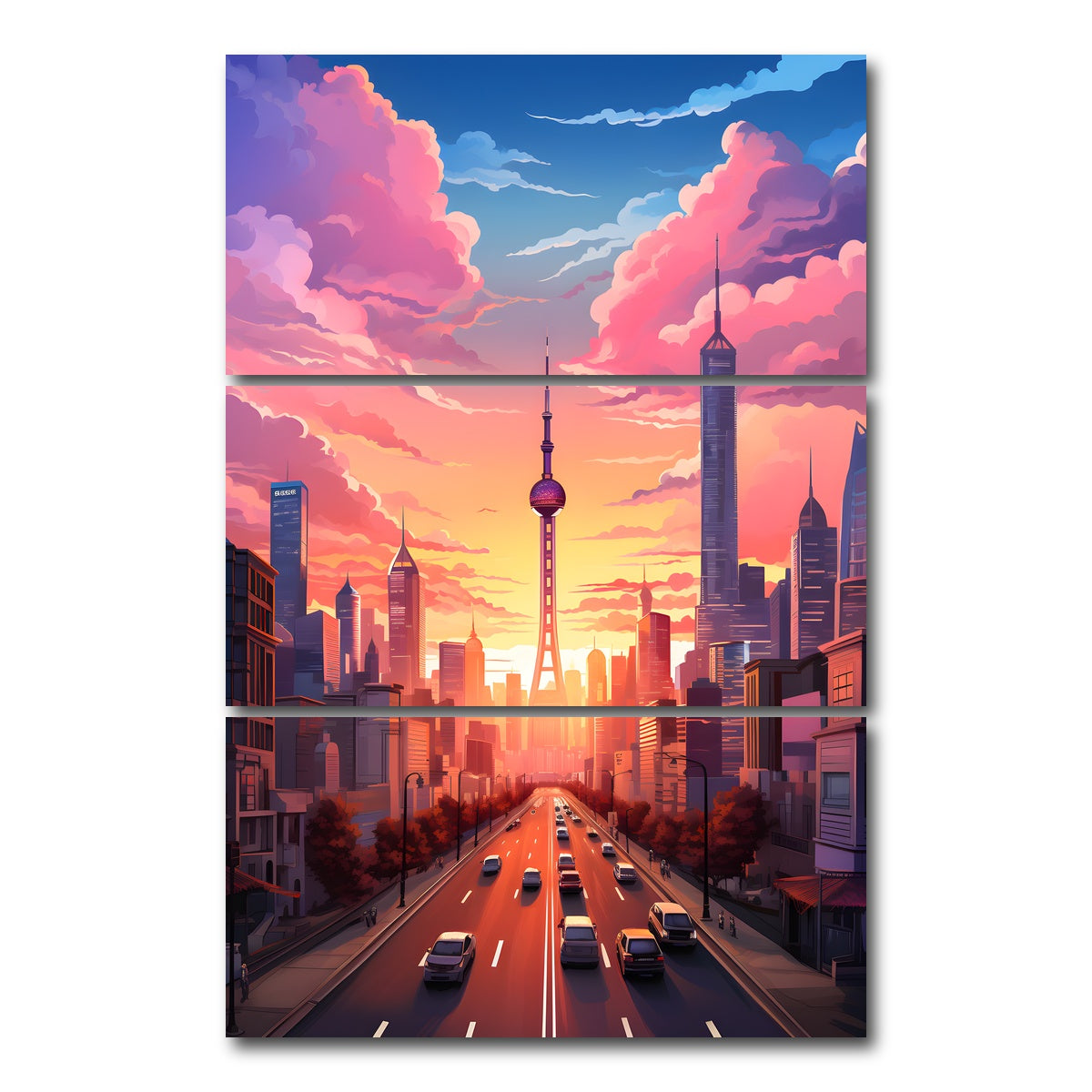 AUTO-MOCKUP WHITE | China - Shanghai | 3 Piece | Gallery Wrap Canvas | group=12x24_stacked