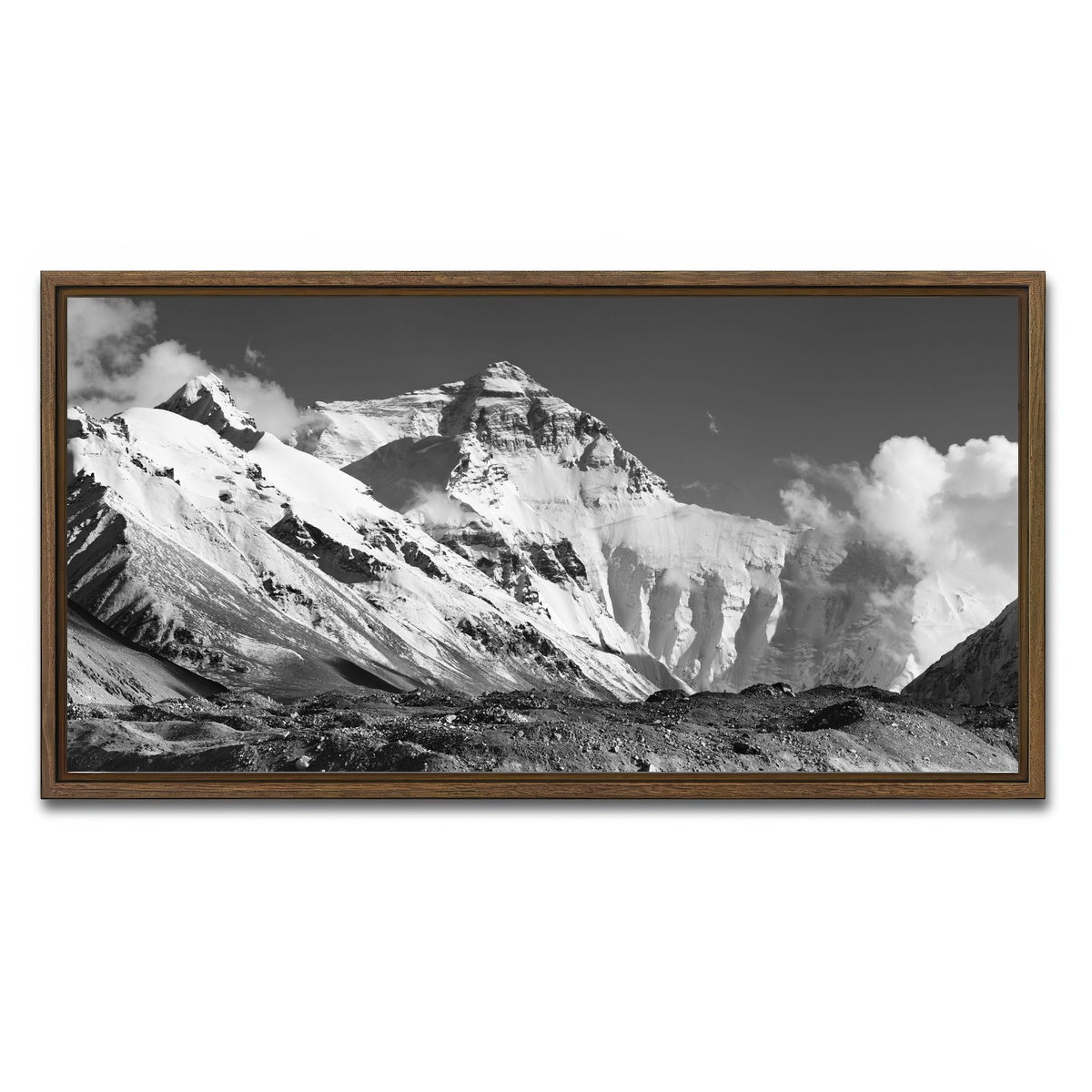 AUTO-MOCKUP WHITE | Chomolungma - Everest | 1 Piece | Walnut Framed Canvas | group=2x1