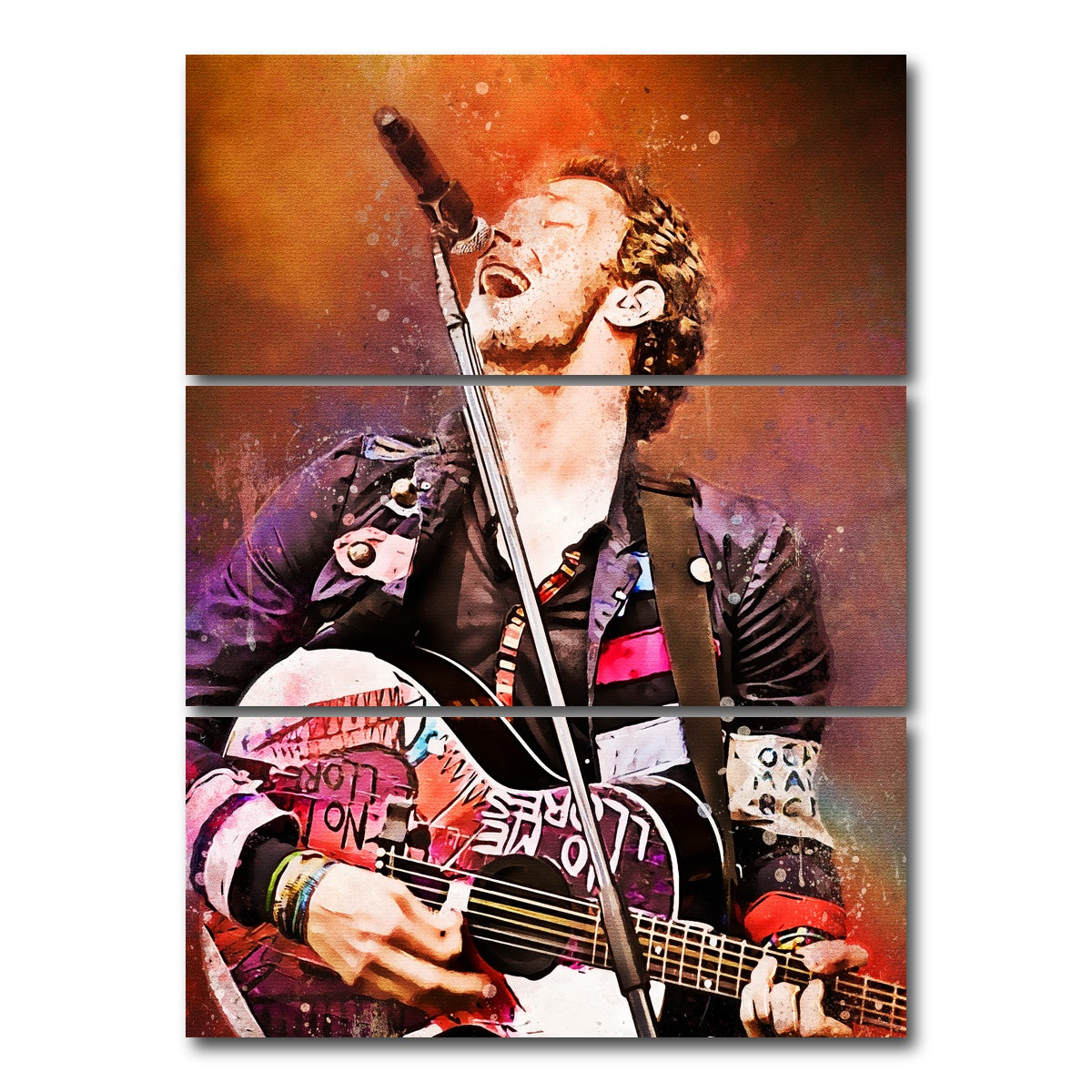 AUTO-MOCKUP WHITE | Chris Martin Painting | 3 Piece | Gallery Wrap Canvas | group=8x18_stacked
