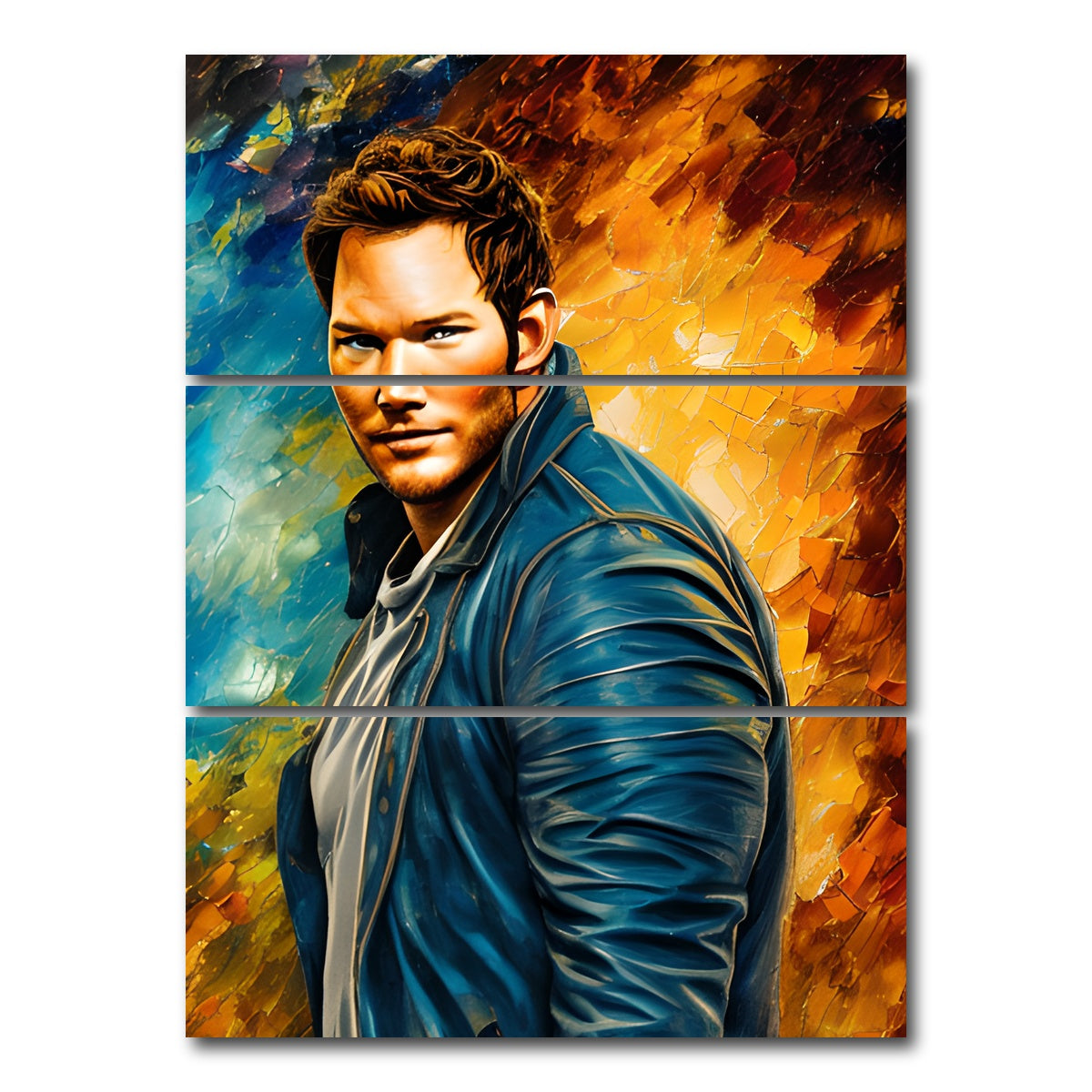 AUTO-MOCKUP WHITE | Chris Pratt | 3 Piece | Gallery Wrap Canvas | group=8x18_stacked