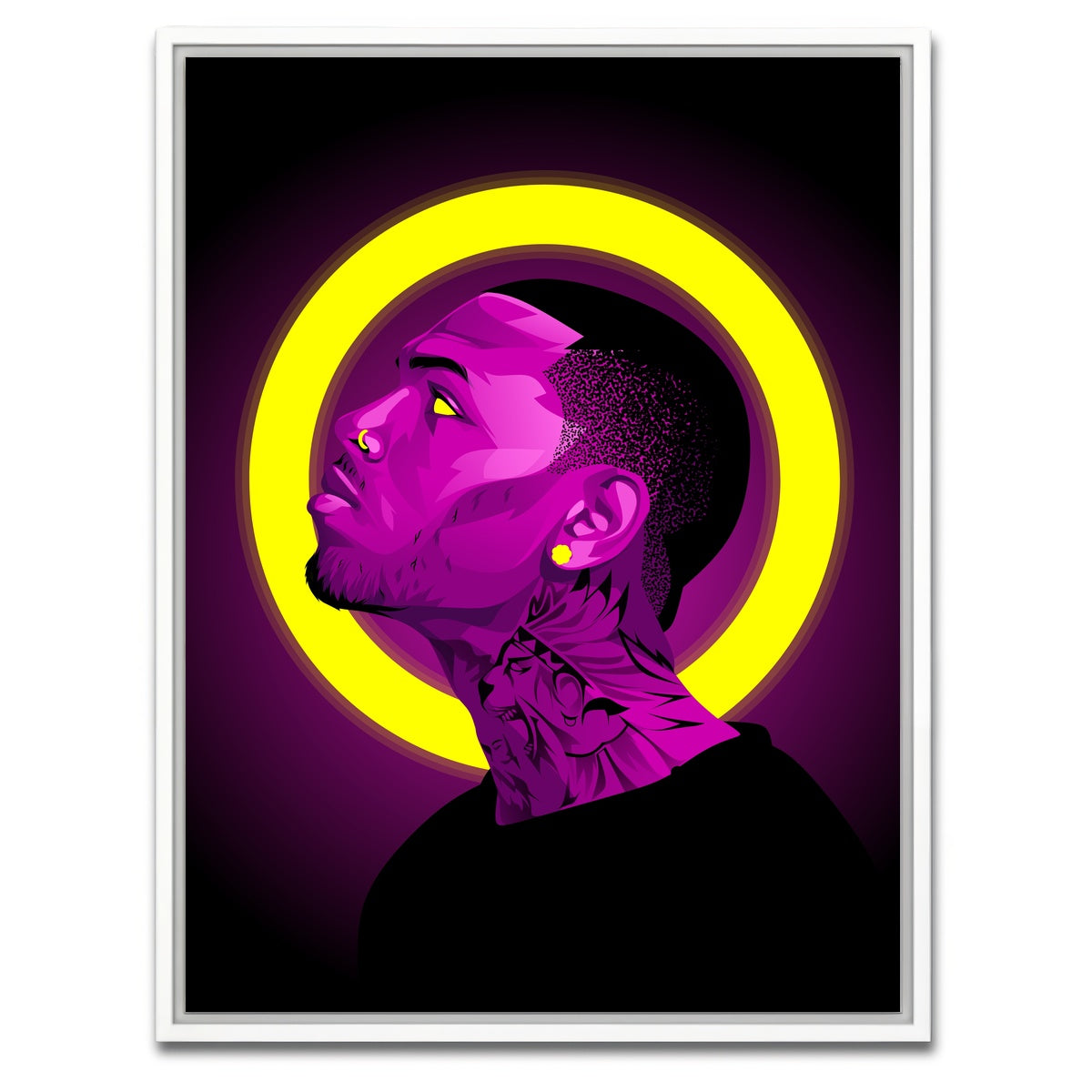 AUTO-MOCKUP WHITE | Chris brown | 1 Piece | White Framed Canvas | group=3x4