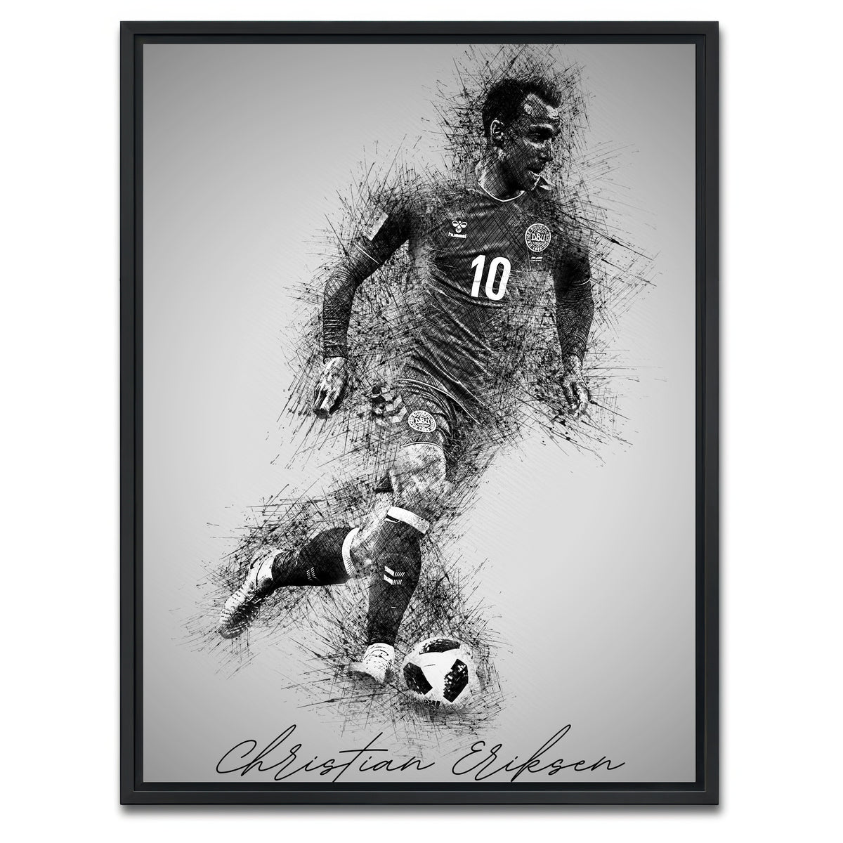 AUTO-MOCKUP WHITE | Christian Eriksen | 1 Piece | Black Framed Canvas | group=3x4