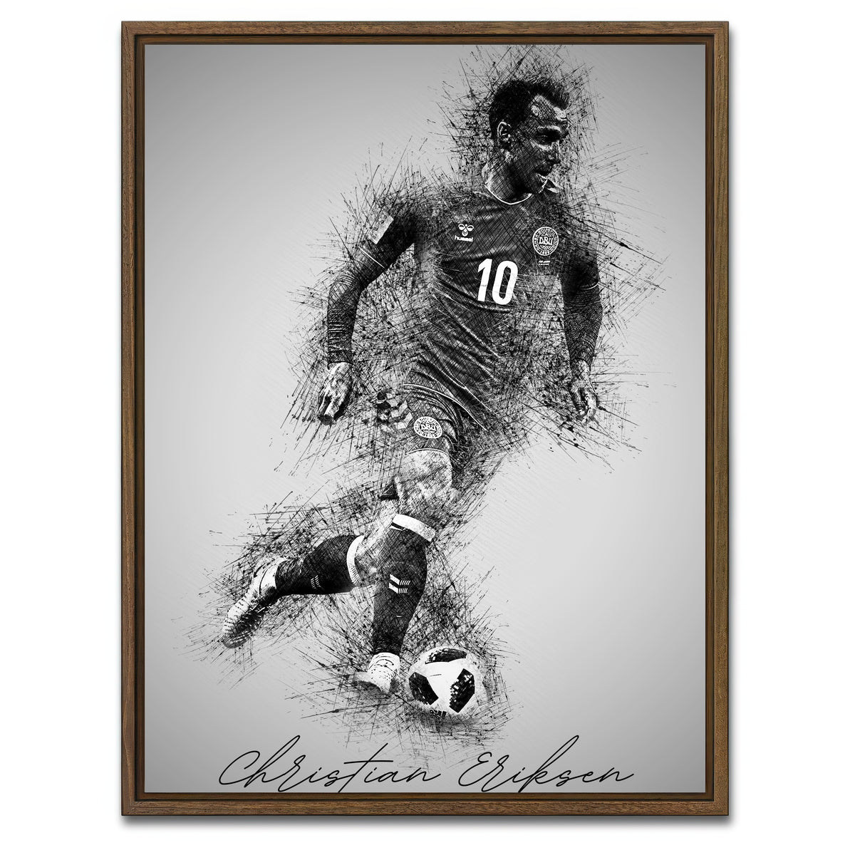 AUTO-MOCKUP WHITE | Christian Eriksen | 1 Piece | Walnut Framed Canvas | group=3x4