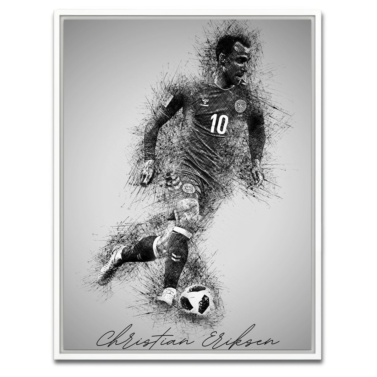 AUTO-MOCKUP WHITE | Christian Eriksen | 1 Piece | White Framed Canvas | group=3x4