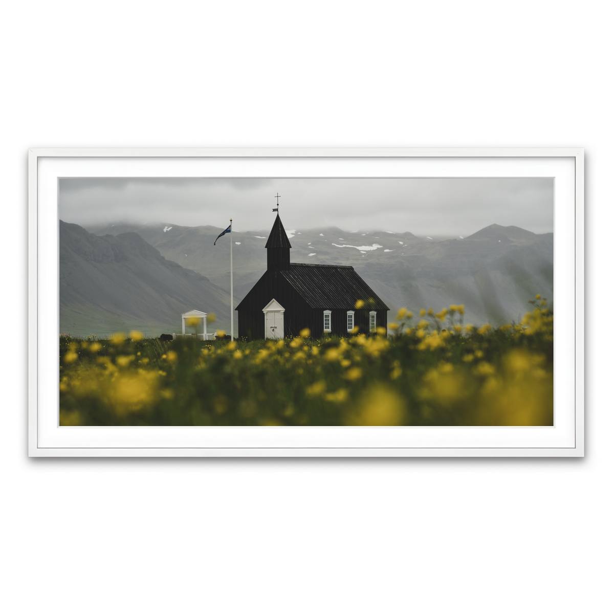 Framed Print 2x1 White