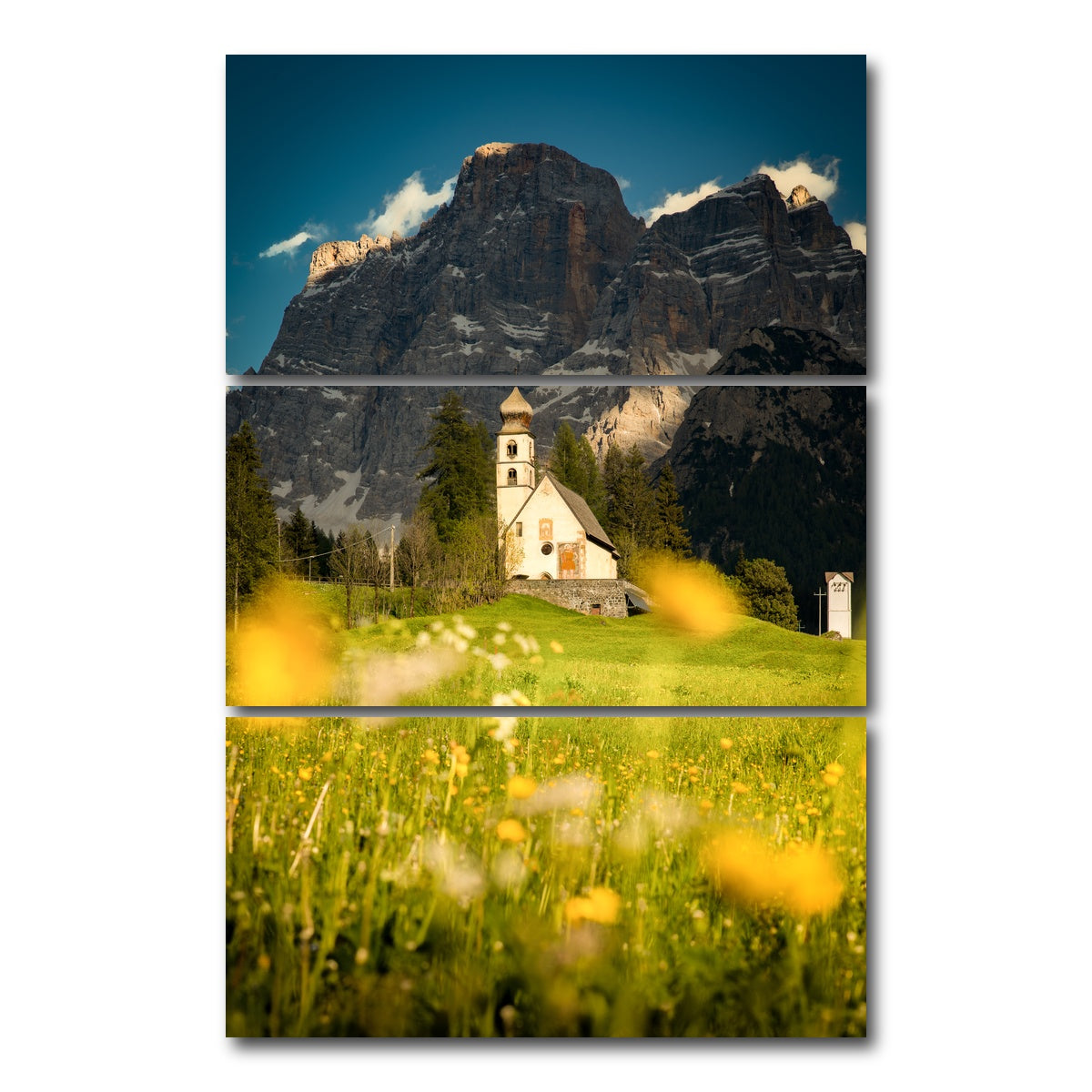 AUTO-MOCKUP WHITE | Church of Santa Fosca LL | 3 Piece | Gallery Wrap Canvas | group=12x24_stacked