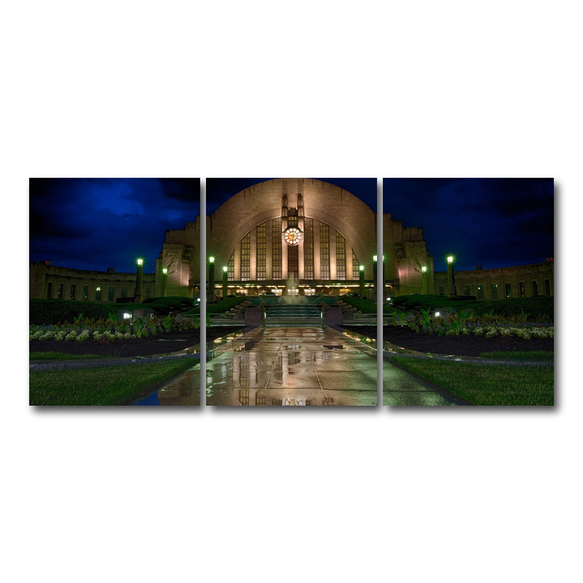 AUTO-MOCKUP WHITE | Cincinnati Union Terminal Reflection | 3 Piece | Gallery Wrap Canvas | group=18x24