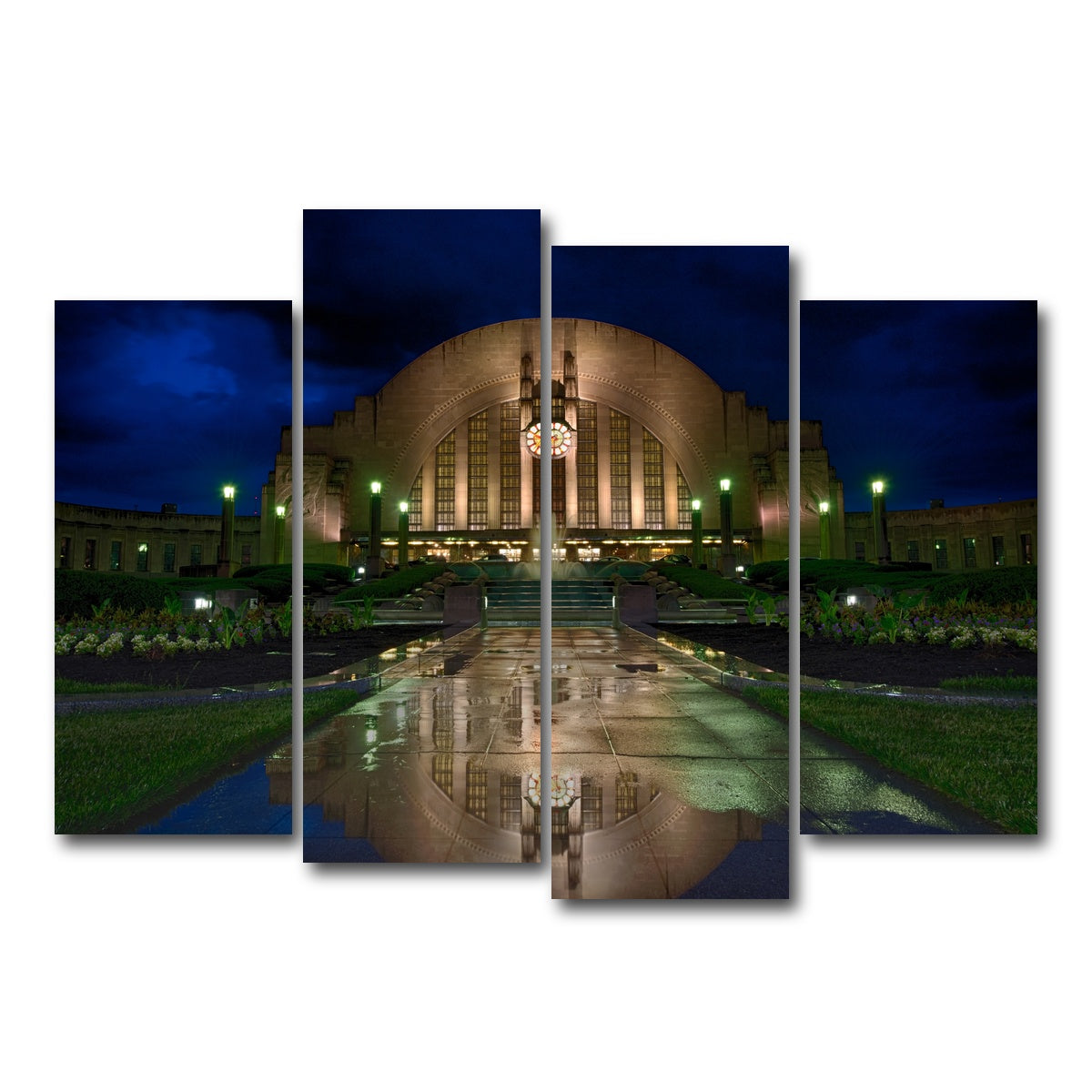 AUTO-MOCKUP WHITE | Cincinnati Union Terminal Reflection | 4 Piece | Gallery Wrap Canvas | group=4_normal