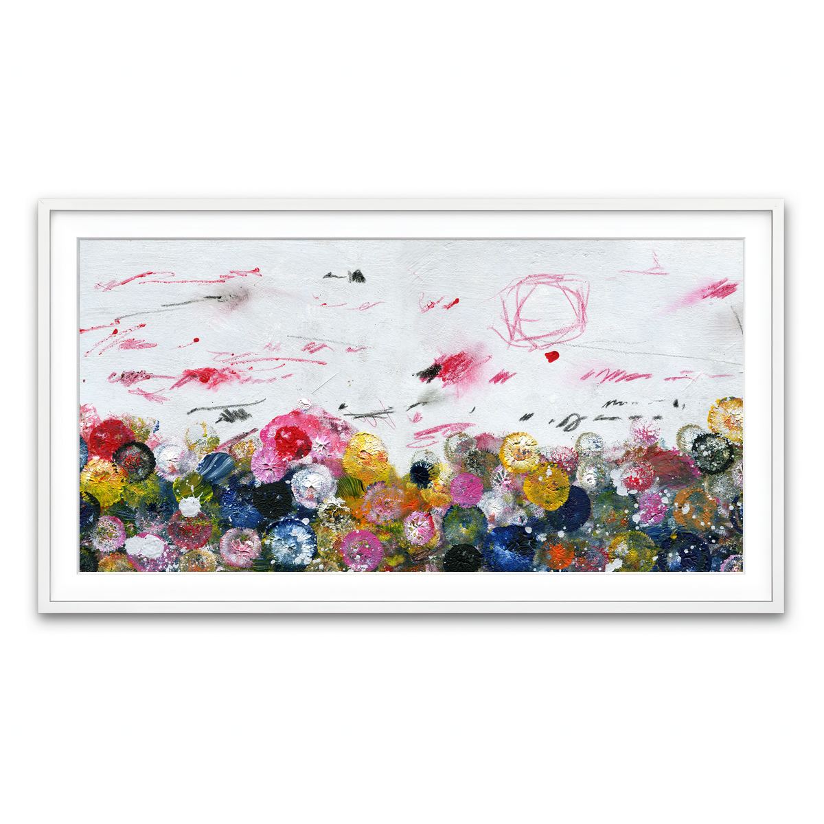 Framed Print 2x1 White