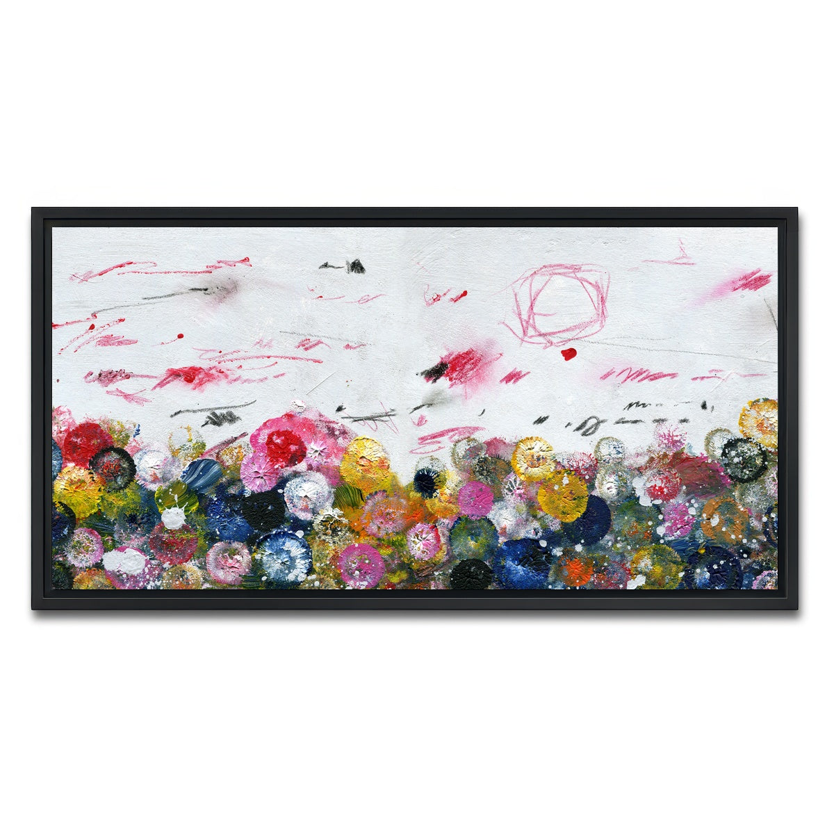 AUTO-MOCKUP WHITE | Circle Prints | 1 Piece | Black Framed Canvas | group=2x1