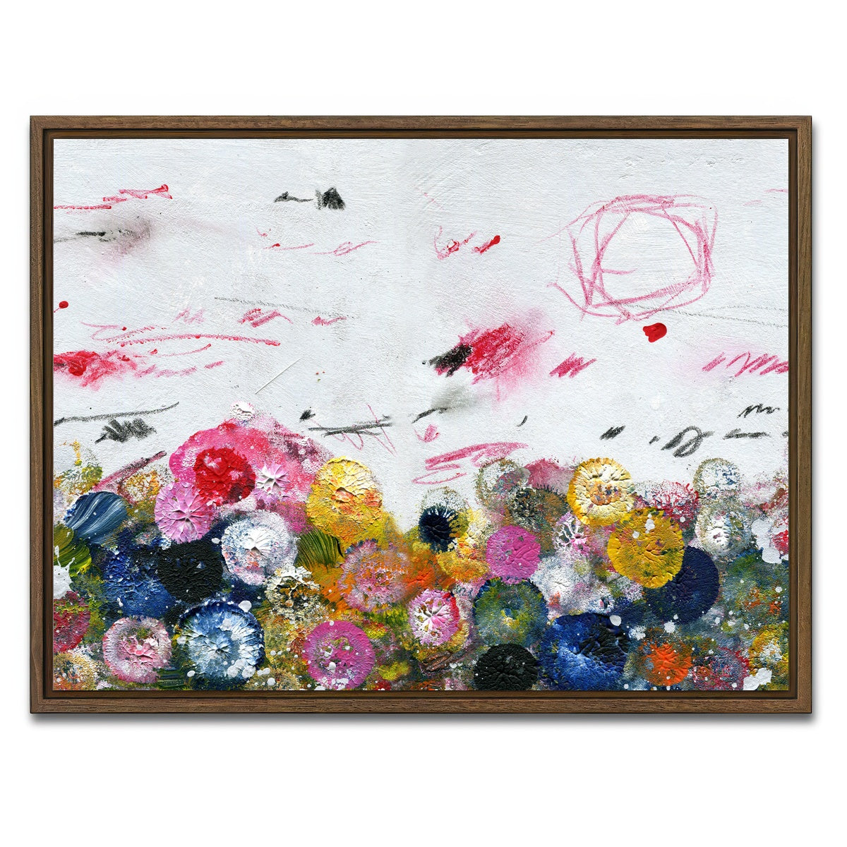 AUTO-MOCKUP WHITE | Circle Prints | 1 Piece | Walnut Framed Canvas | group=4x3