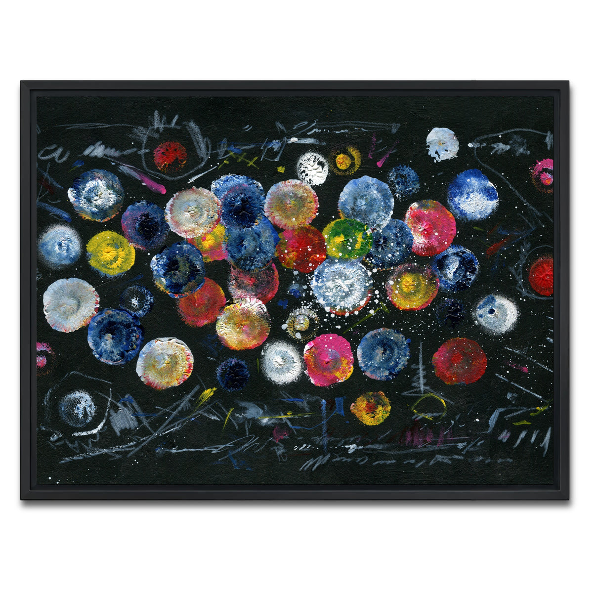 AUTO-MOCKUP WHITE | Circle black | 1 Piece | Black Framed Canvas | group=4x3