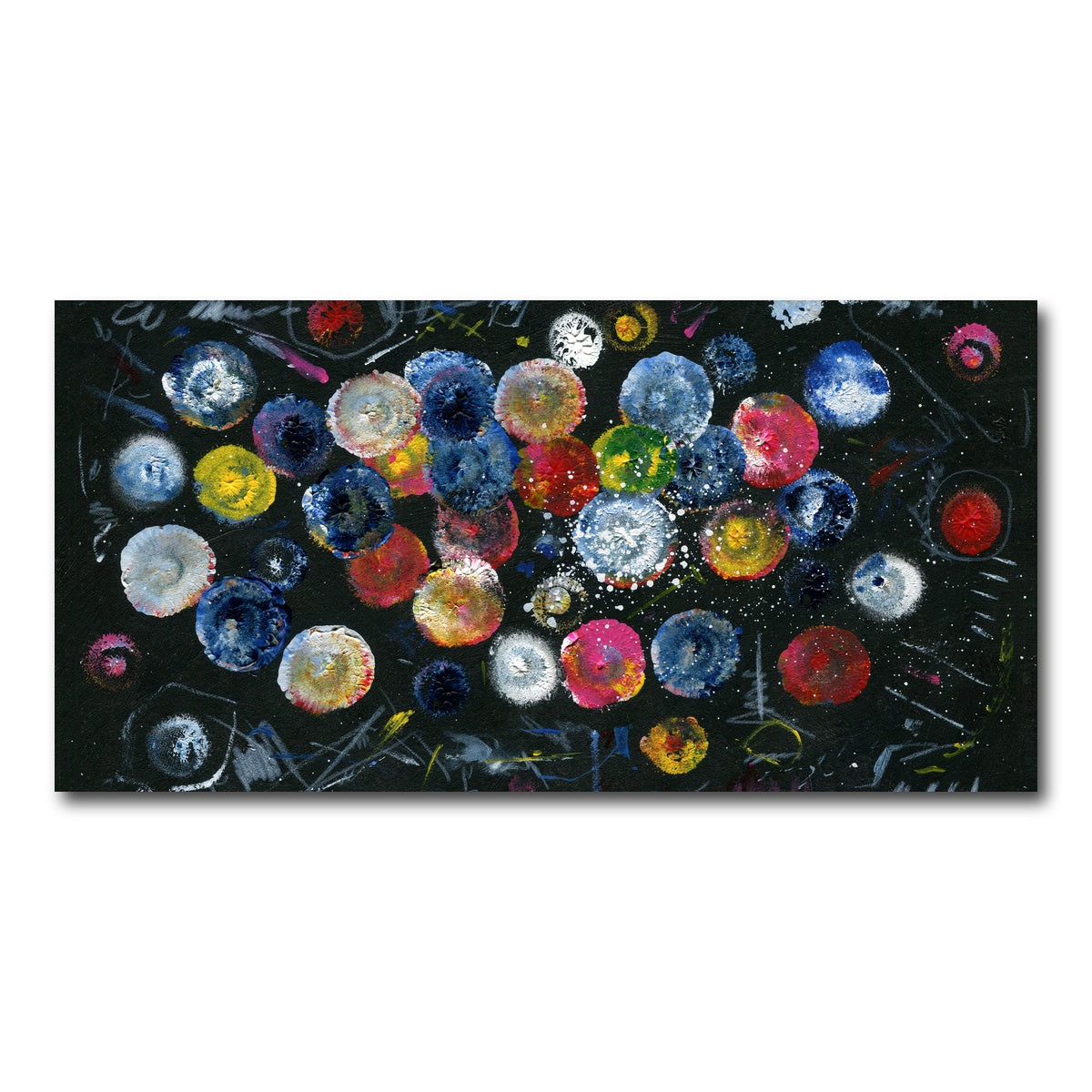 AUTO-MOCKUP WHITE | Circle black | 1 Piece | Gallery Wrap Canvas | group=2x1