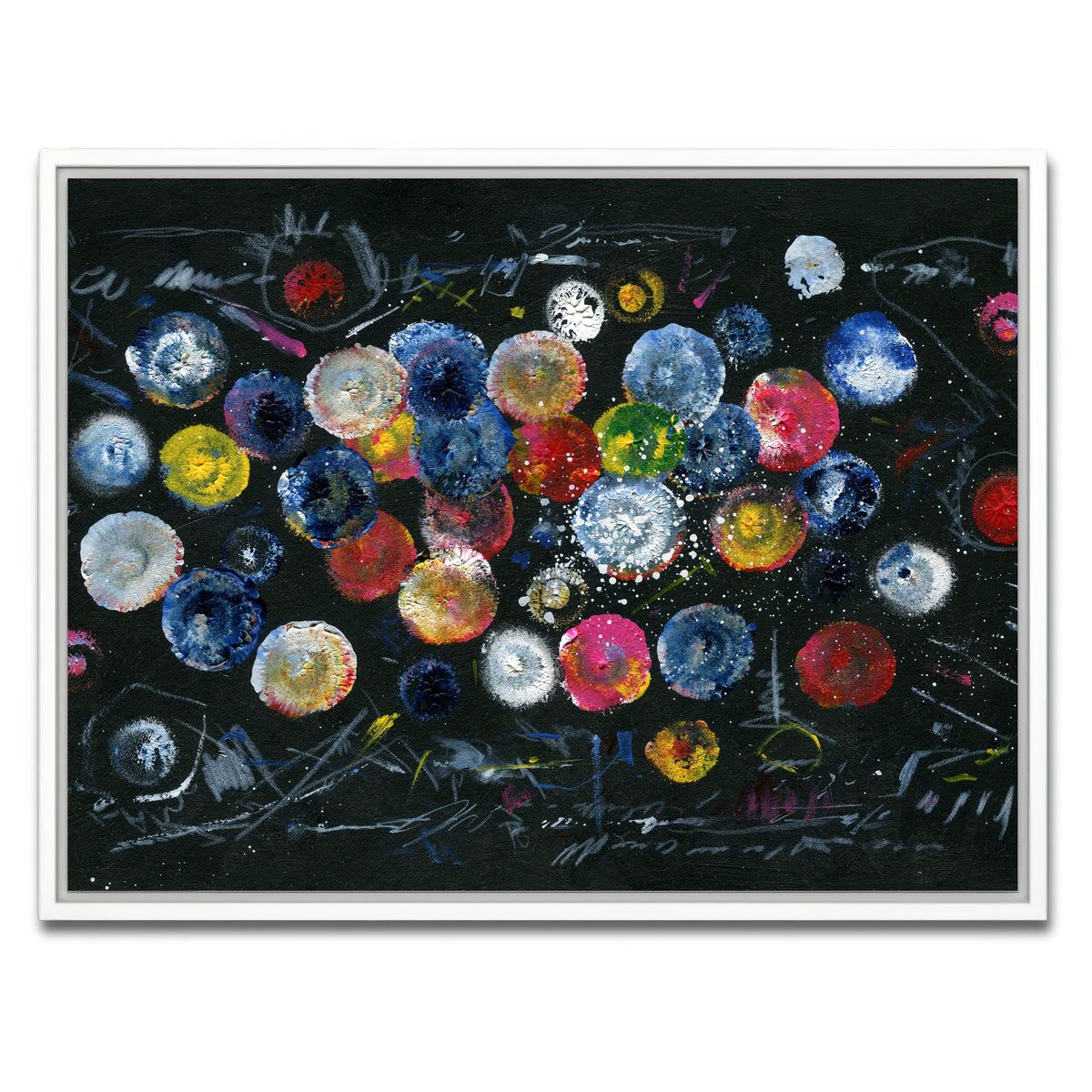 AUTO-MOCKUP WHITE | Circle black | 1 Piece | White Framed Canvas | group=4x3