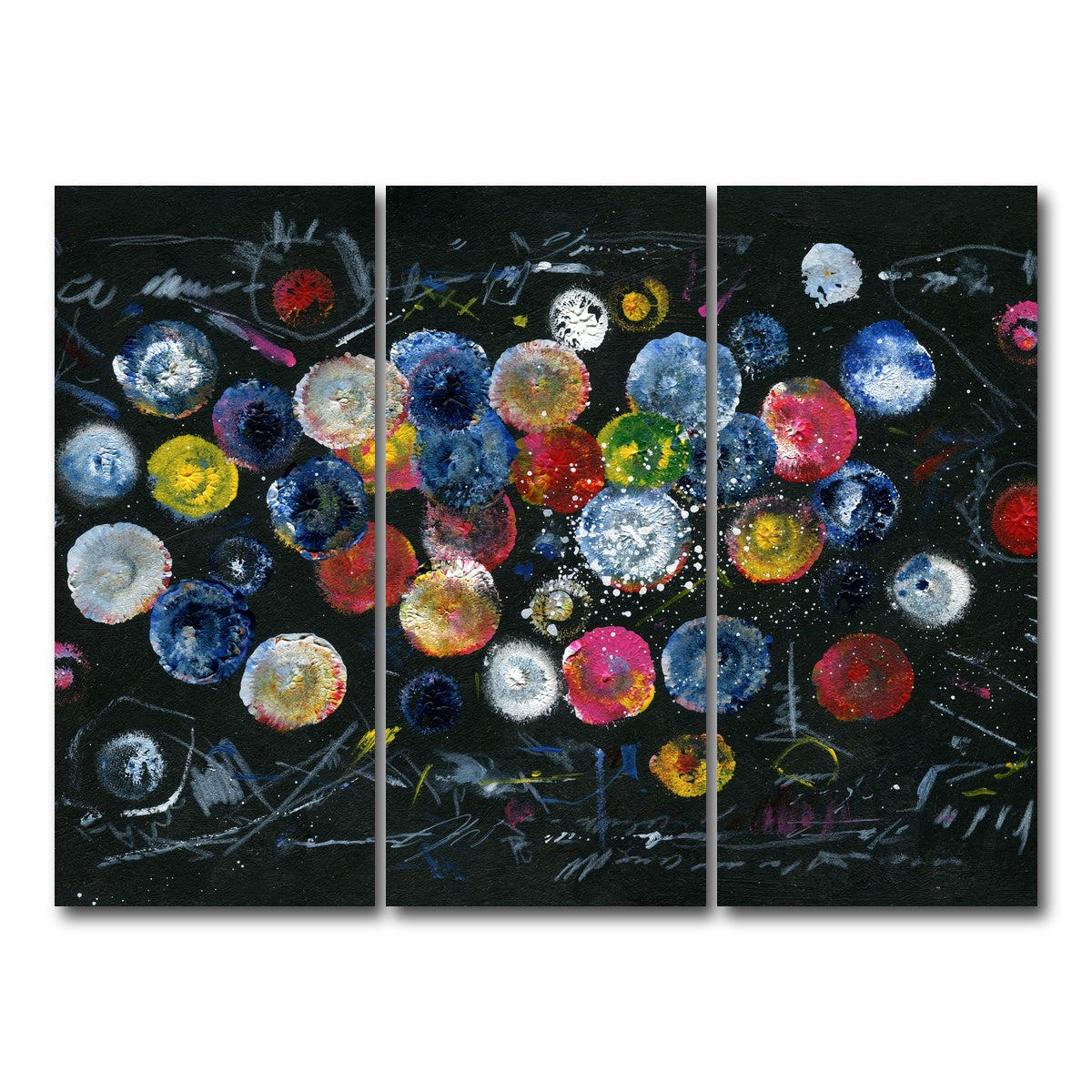 AUTO-MOCKUP WHITE | Circle black | 3 Piece | Gallery Wrap Canvas | group=8x18