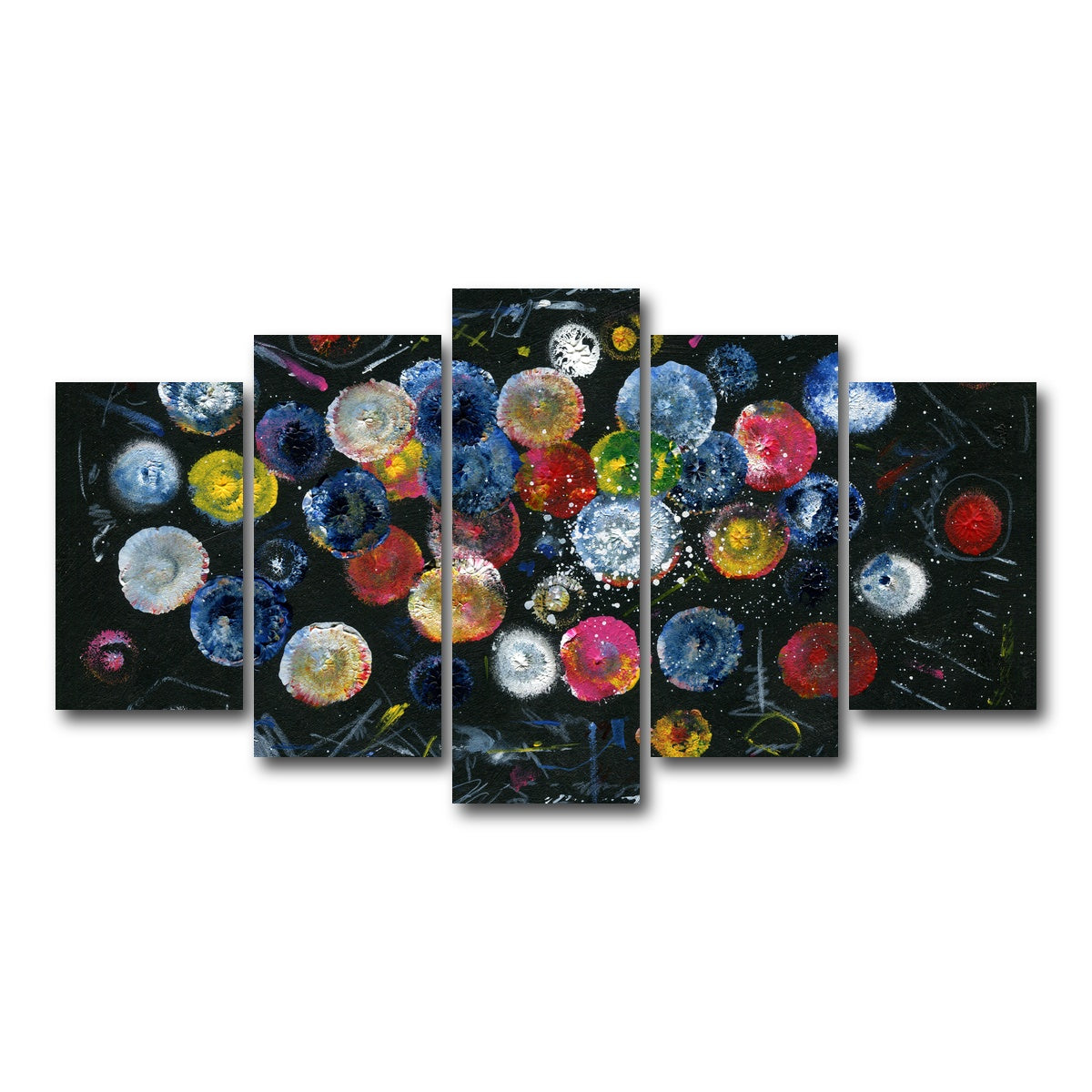 AUTO-MOCKUP WHITE | Circle black | 5 Piece | Gallery Wrap Canvas | group=5_normal