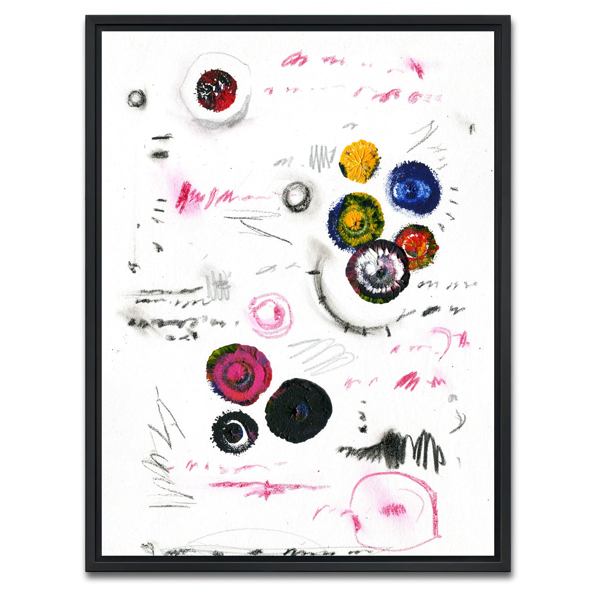 AUTO-MOCKUP WHITE | Circle color | 1 Piece | Black Framed Canvas | group=3x4