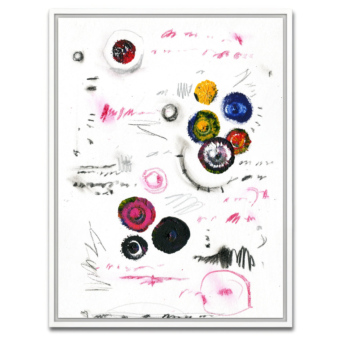 AUTO-MOCKUP WHITE | Circle color | 1 Piece | White Framed Canvas | group=3x4