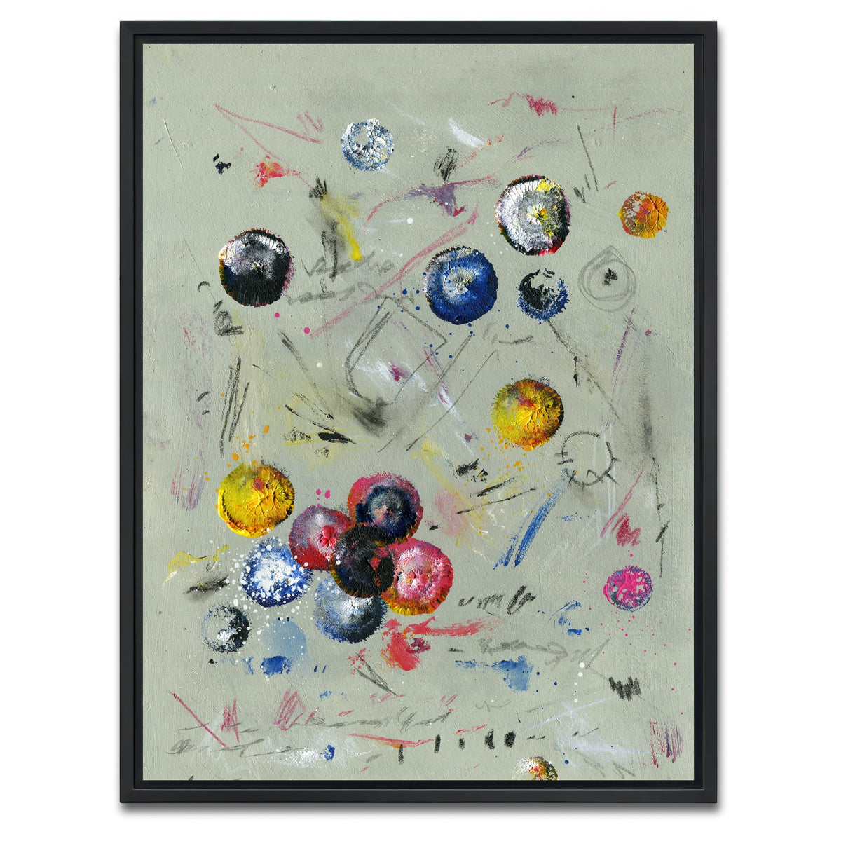 AUTO-MOCKUP WHITE | Circle green | 1 Piece | Black Framed Canvas | group=3x4