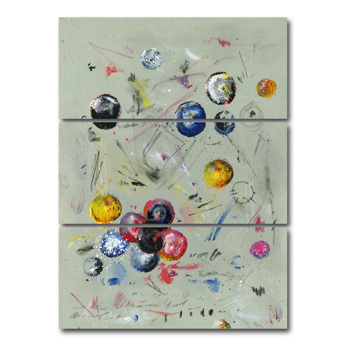 AUTO-MOCKUP WHITE | Circle green | 3 Piece | Gallery Wrap Canvas | group=8x18_stacked