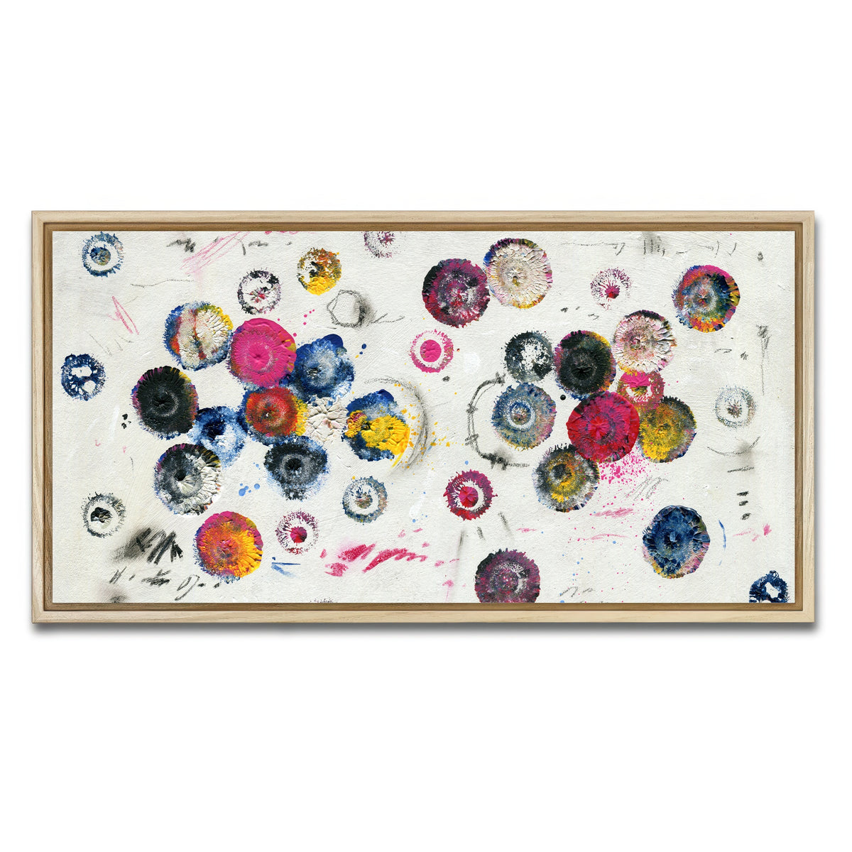 AUTO-MOCKUP WHITE | Circle pink | 1 Piece | Natural Framed Canvas | group=2x1