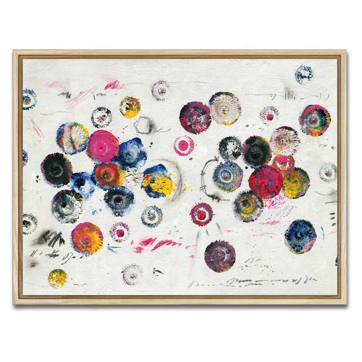 AUTO-MOCKUP WHITE | Circle pink | 1 Piece | Natural Framed Canvas | group=4x3