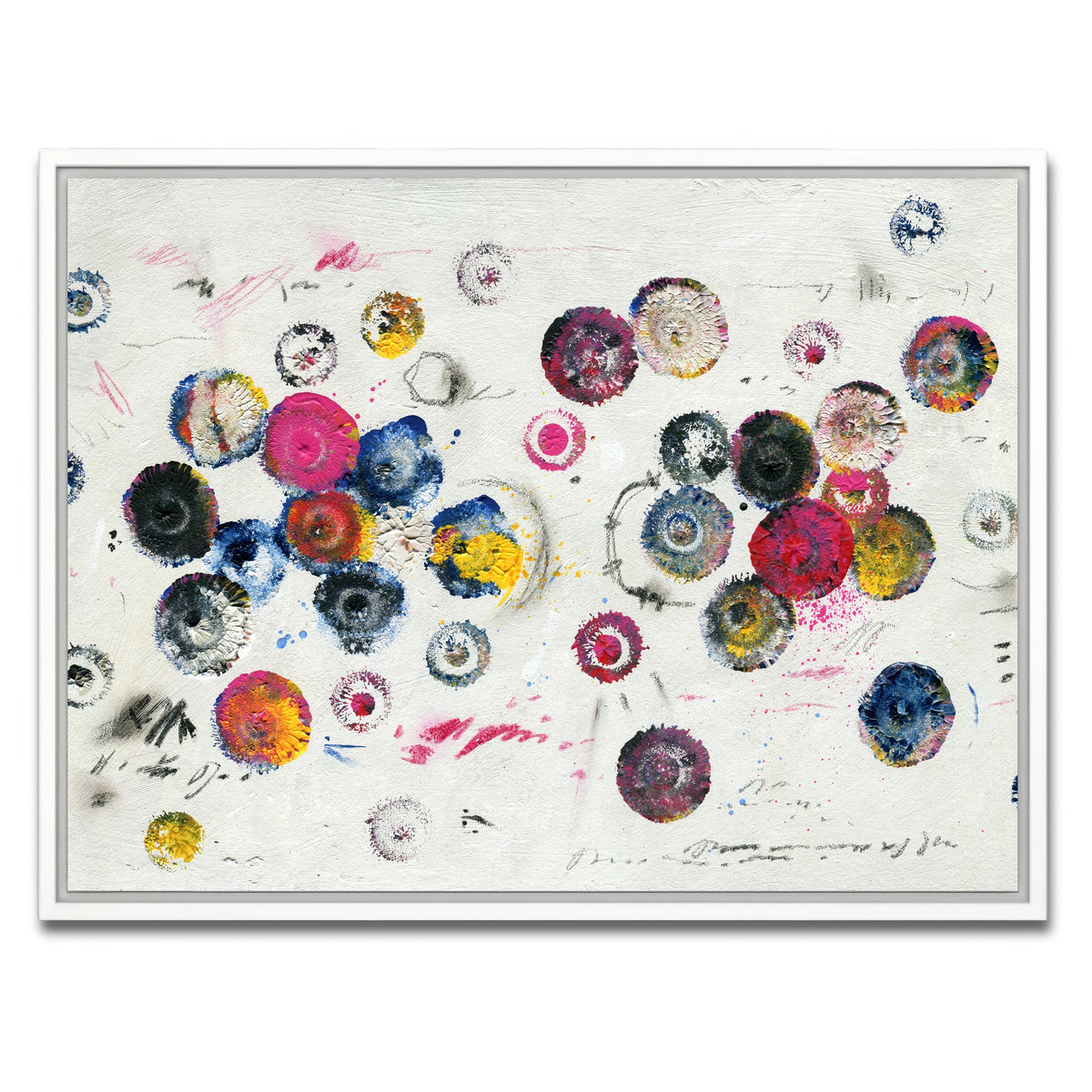 AUTO-MOCKUP WHITE | Circle pink | 1 Piece | White Framed Canvas | group=4x3