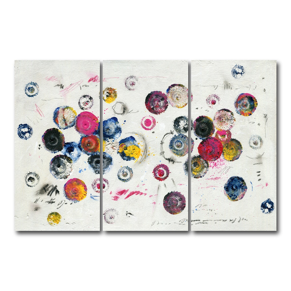 AUTO-MOCKUP WHITE | Circle pink | 3 Piece | Gallery Wrap Canvas | group=12x24